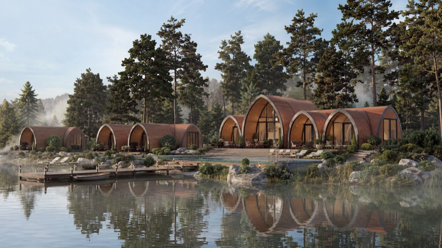Hotel complex built from GoodWoodHome modules